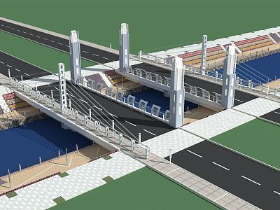 欧式便民小桥3D模型 设计与应用的完美融合